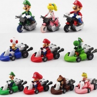 Figuras de acción de Super Mario Bros, 10 unidades por lote, Kart, Mario, Luigi, Yoshi, seta de Sapo, princesa Peach, Donkey Kong