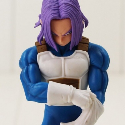 Trunks del futuro con guantes de batalla, modelo Anime, muñeca DBZ con Base