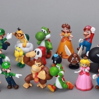 18 unids/set Super Mario Bros 1 "-2,5" dinosaurio Yoshi juguete Super Mario Yoshi figura de acción de PVC chico juguete de regalo de Navidad de cumpleaños