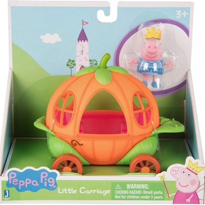 Peppa Pig Juego de Carro de vehículos pequeños – Incluye un Carro de Calabaza y Figura de Juguete de Princesa Peppa