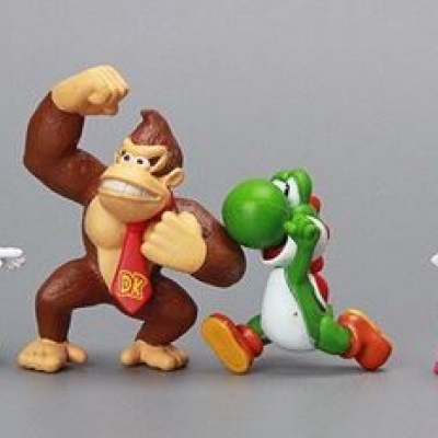 18 unids/set Super Mario Bros 1 "-2,5" dinosaurio Yoshi juguete Super Mario Yoshi figura de acción de PVC chico juguete de regalo de Navidad de cumpleaños