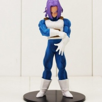 Trunks del futuro con guantes de batalla, modelo Anime, muñeca DBZ con Base