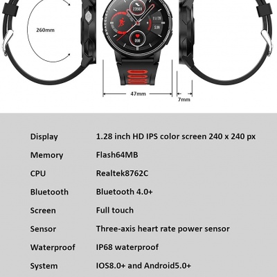 Reloj inteligente para Android, iPhone. Smartwatch para hombres, niños, mujeres, seguimiento de la salud de fitness con todo toque, impermeable IP68, Bluetooth, sueño/BP/monitor de ritmo cardíaco (batería larga) 